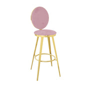 Gold Velvet Barstool - Pink | Plush Pink Velvet Barstool