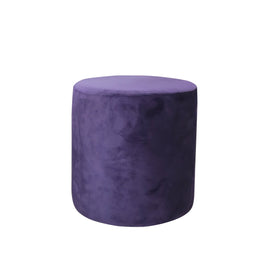 Purple ottoman pouf on a white background
