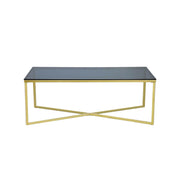Gold Glass Top Coffee Table - Center Table | Tampered Glass Table
