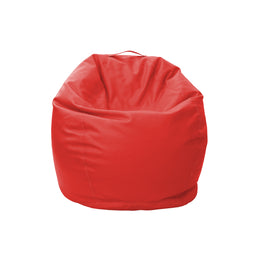 Red bean bag chair on a white background