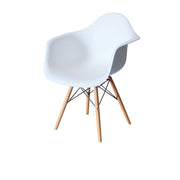 Scandinavian Armchair - Plastic Arm Chair | Wood Legs | Outdoor
