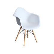 Scandinavian Armchair - Plastic Arm Chair | Wood Legs | Outdoor