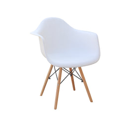Scandinavian Armchair - Plastic Arm Chair | Wood Legs | Outdoor
