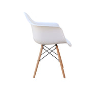 Scandinavian Armchair - Plastic Arm Chair | Wood Legs | Outdoor