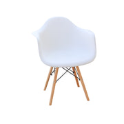Scandinavian Armchair - Plastic Arm Chair | Wood Legs | Outdoor