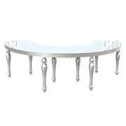 Silver Halfmoon Mirror Top Table
