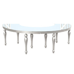 Silver Halfmoon Mirror Top Table