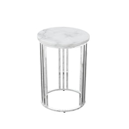 Silver Marble Coffee table | Elegant Coffee Table with Marble Top