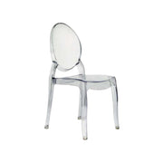 Clear plastic chair on a white background