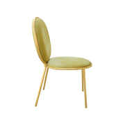 Velvet Chair with gold frame on a white background