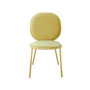 Yellow Velvet chair with a white background
