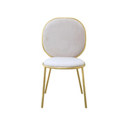 Chair with gold frame and Beige cushion on a white background