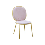 Pink chair with gold frame on a white background