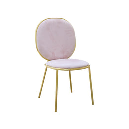 Pink chair with gold frame on a white background