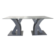 Steve Bristow Grey Dinning Table | Dinning Table with X-Shaped Pedestals