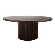 Terra Dark Brown Dinning Table | Modern Round Wooden Dining Table