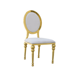 Throne King Chair Beige | Velvet Gold Dinning Chair