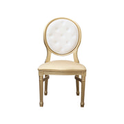 Louis Resin Chair Oval Tufted Back Gold | Modern Dinning Chair