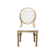 Louis Resin Chair Oval Tufted Back Gold | Modern Dinning Chair