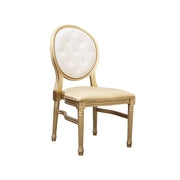 Louis Resin Chair Oval Tufted Back Gold | Modern Dinning Chair