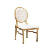 Louis Resin Chair Oval Tufted Back Gold | Modern Dinning Chair