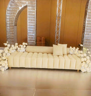 Dutch Bride Sofa Beige Velvet | Wedding and Reception Stage Sofa