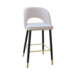 Velvet Bar stool with Gold Accents