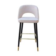 Velvet Bar stool with Gold Accents