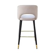Velvet Bar stool with Gold Accents