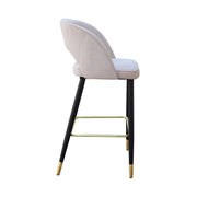 Velvet Bar stool with Gold Accents