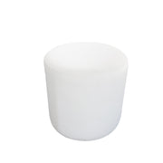White leather pouf on a white background