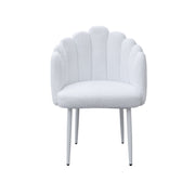 White Crown Ripple Chair | Luxury Luxe Dinning Chair | Shell Shape Dinning Chair