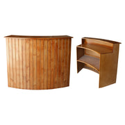 Large Wooden Bar Reception | Reception Desk With Curved Design