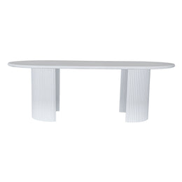 Wooden Oval Dining Table | White Oval Shaped Dining Table | 240cm Oval Dining Table