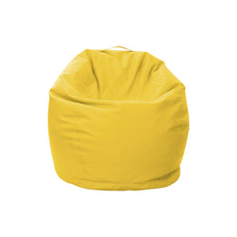 Yellow bean bag chair on a white background