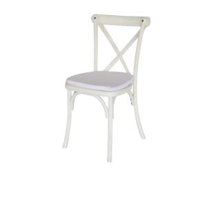 Bistro Cross Back Wooden Chair White