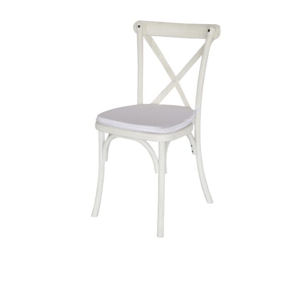 Bistro Cross Back Wooden Chair White