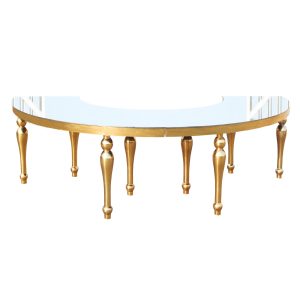 Top Gold Halfmoon Mirror Table
