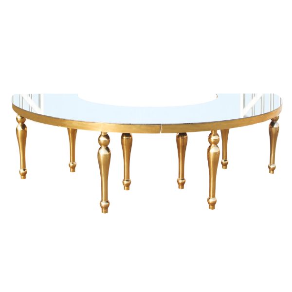 Top Gold Halfmoon Mirror Table