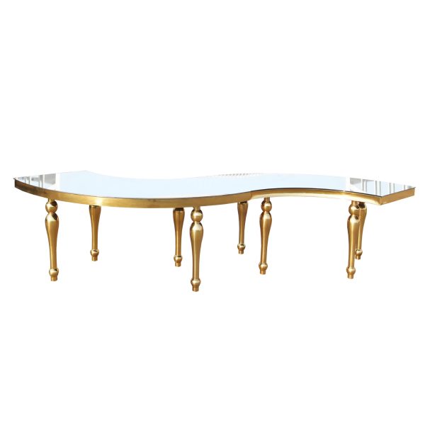Top Gold S Shape Mirror Table