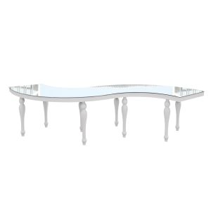S shape white table