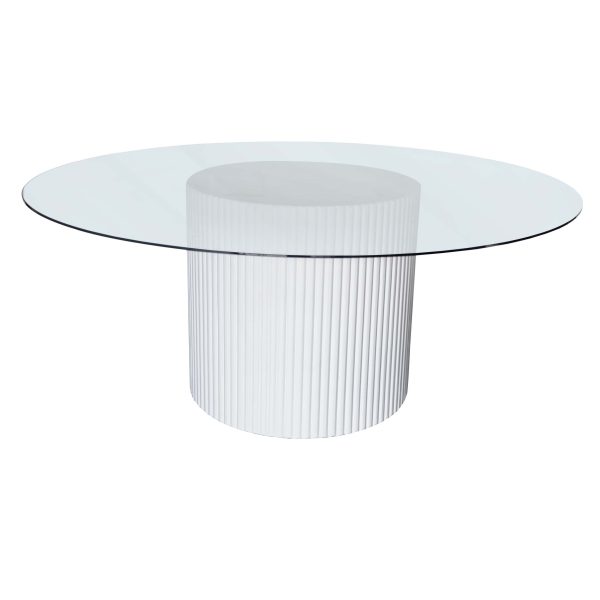 Terra White Glass Top Dinning Table