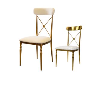 ROSE Cross Back Chair Gold Finish
