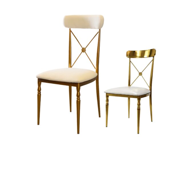 ROSE Cross Back Chair Gold Finish