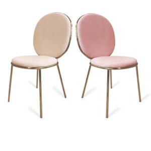 Stay Chair Velvet Pink | Beige