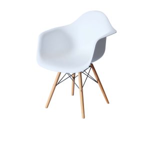 Scandinavian Armchair - Plastic Arm Chair | Wood Legs | Outdoor