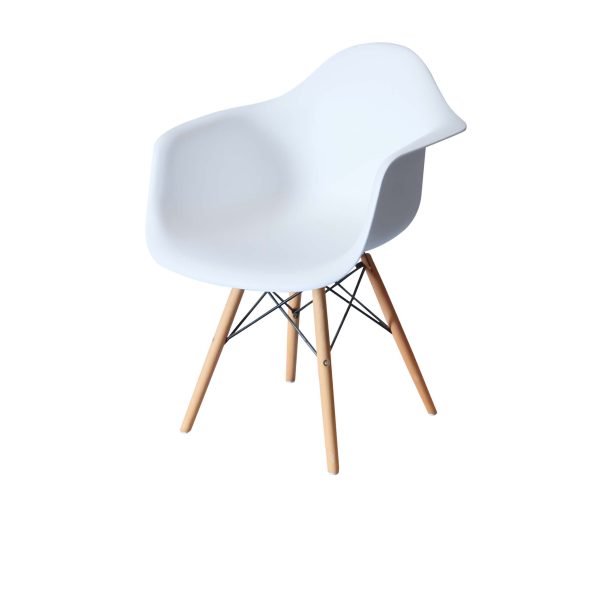 Scandinavian Armchair - Plastic Arm Chair | Wood Legs | Outdoor